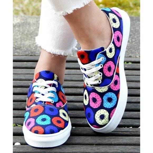 Fun Shoes Blue & Pink Donut Sneaker - Picture 1 of 7